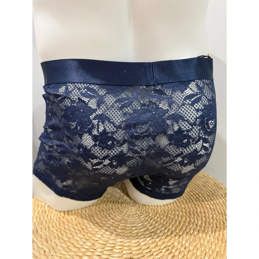 Cosabella Never Say Never Form Classic Trunk Navy Blue Lace Boxer Brief Men L